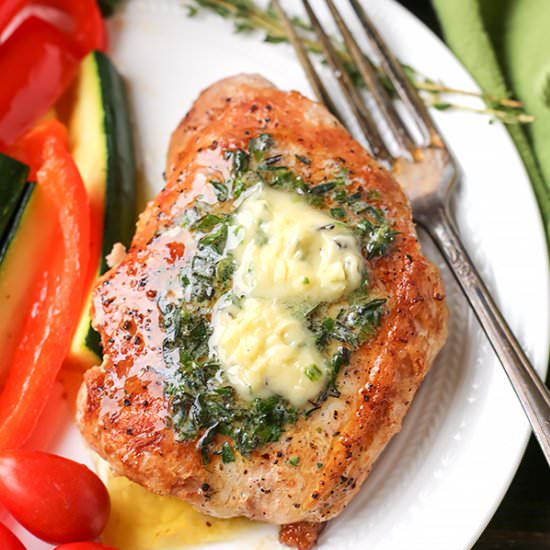 Paleo Pork Chops with Herbed Butter