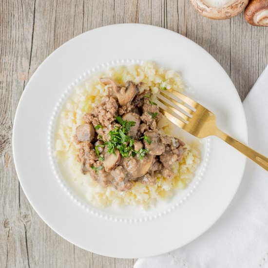 Paleo Ground Beef Stroganoff