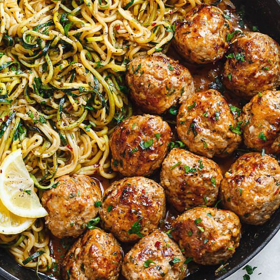 Turkey Meatballs & Zoodles