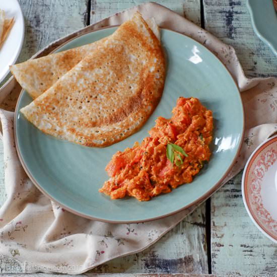 Scrambled Eggs in Tomato Chutney