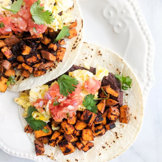 Breakfast Tacos with Homemade Salsa