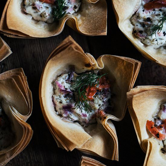 Filo Cups with Salmon