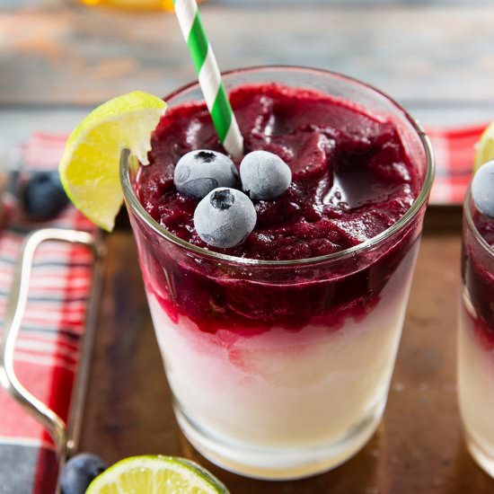 Boozy Blueberry Limeade Slushie