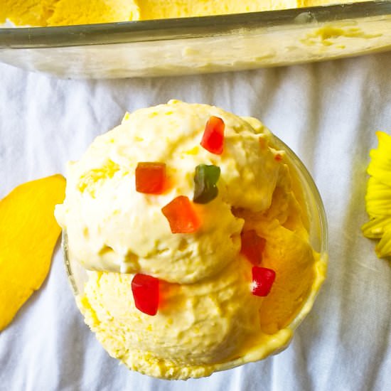 3 Ingredients Mango Ice cream