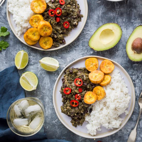 Spiced Black Beans & Callaloo
