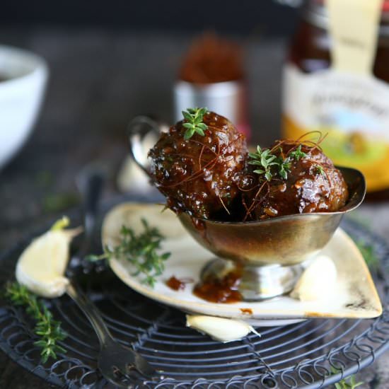 Caraway Meatballs with Honey Chili