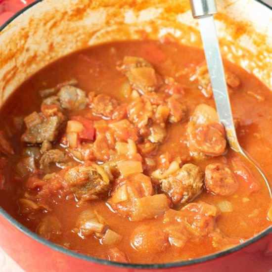 One Pot Chorizo and Lamb Stew