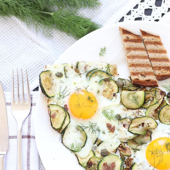 Italian spring fried eggs