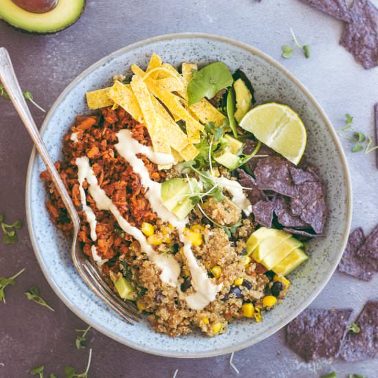 Quinoa Taco Bowl with Vegan Chorizo