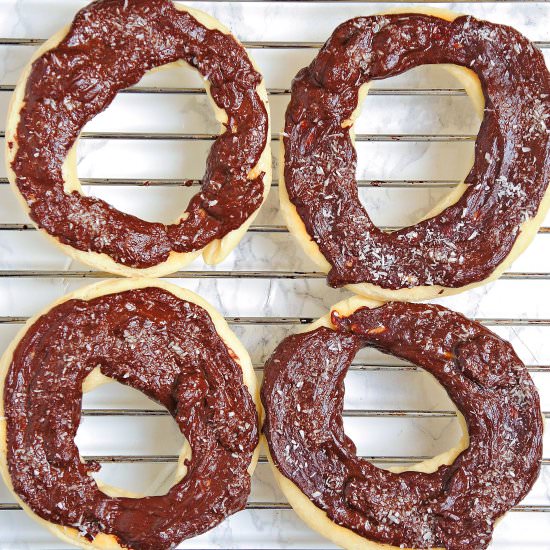 Vegan donuts with chocolate