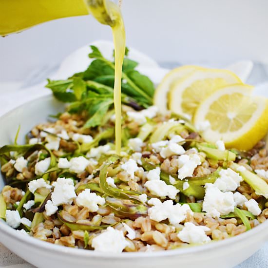 Lemony Shaved Asparagus & Farro