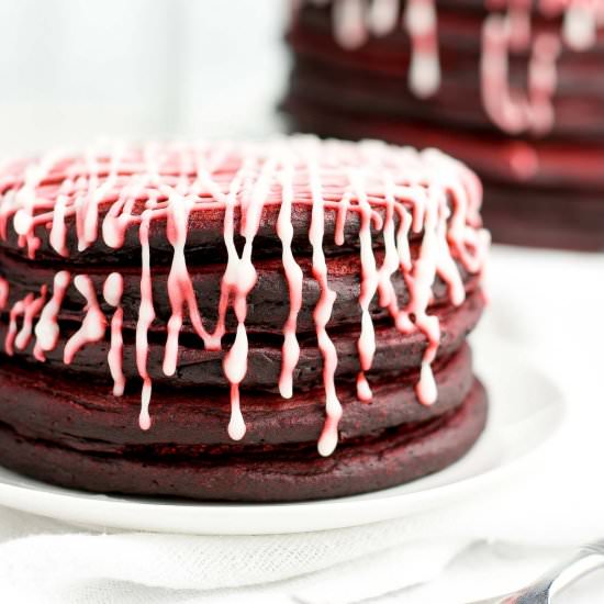 Healthy Red Velvet Pancakes