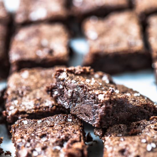 salted dark chocolate brownies