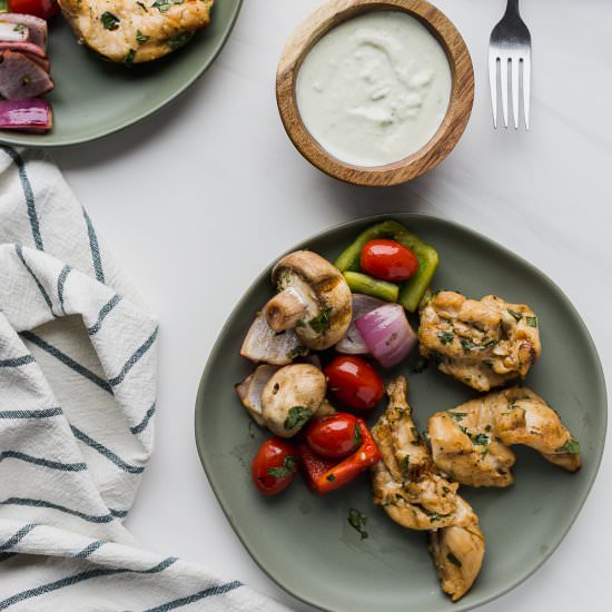 Grilled Chicken and Veggie Skewers