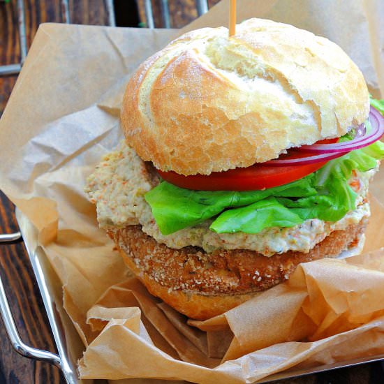 Vegan Burgers with Olive Cream