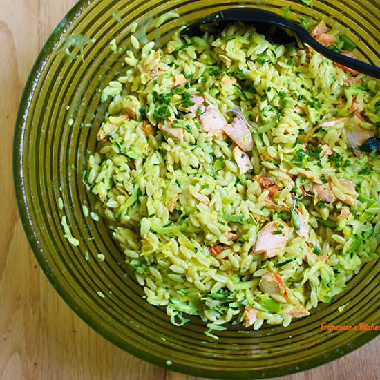 Creamy Orzo Pasta with Salmon