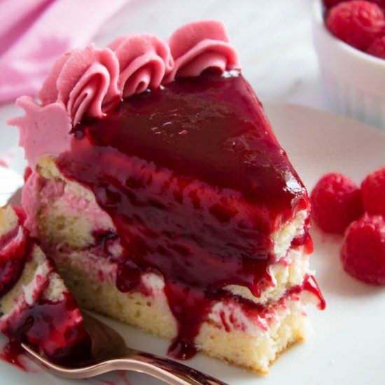 Vanilla Raspberry Cake