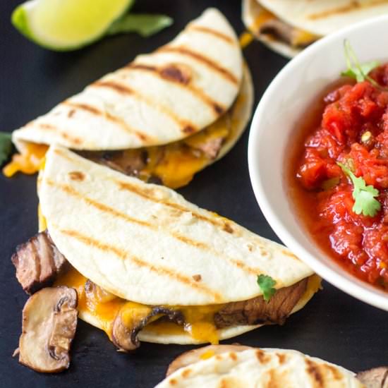 Steak and Mushroom Mini Quesadillas