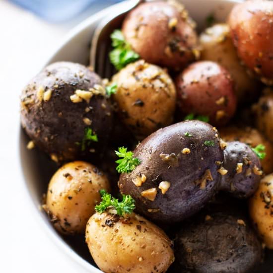 Garlic and Herb Smoked Potatoes