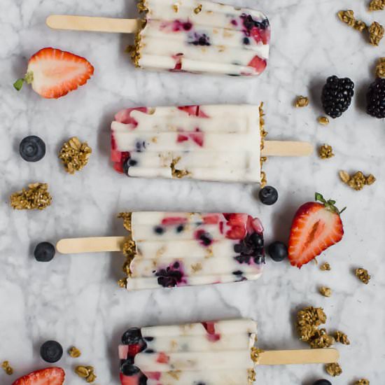 Dairy-Free Yogurt and Granola Popsicles