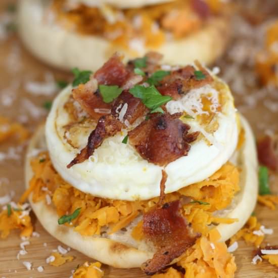 Bacon Sweet Potato Breakfast Pizza