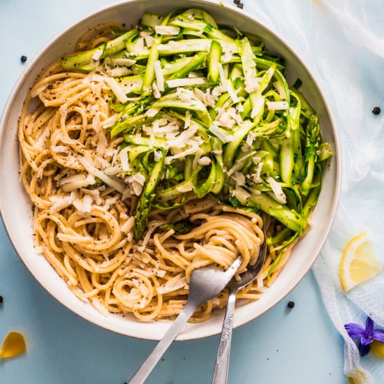 Cacio e Pepe w/ Shaved Asparagus