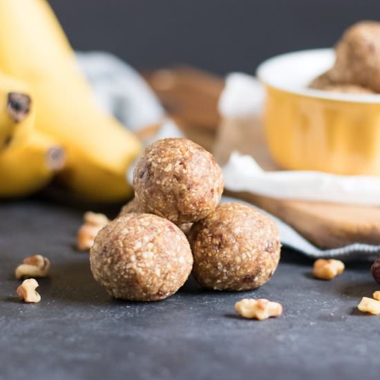 No Bake Banana Bread Bites