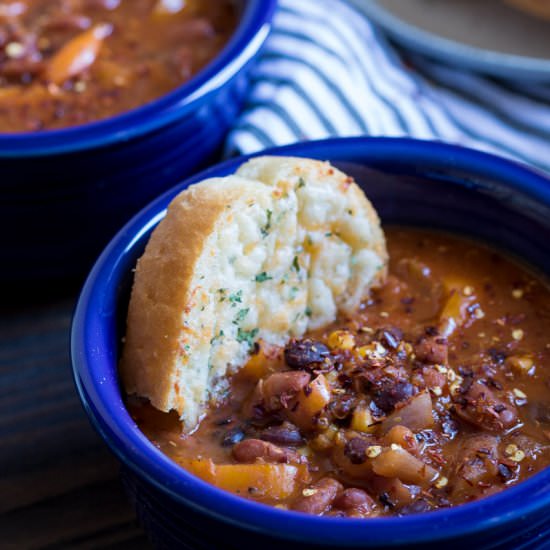 SPICY MIXED BEANS VEGAN CHILI