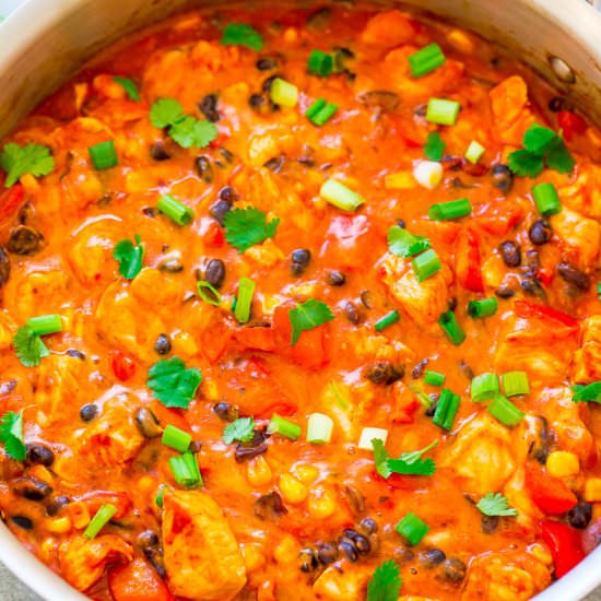 15-Min Cheesy Chicken Taco Skillet