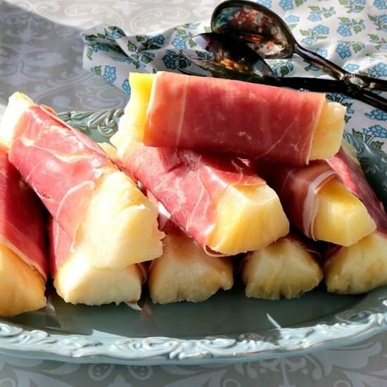 Prosciutto Wrapped Pineapple Spears