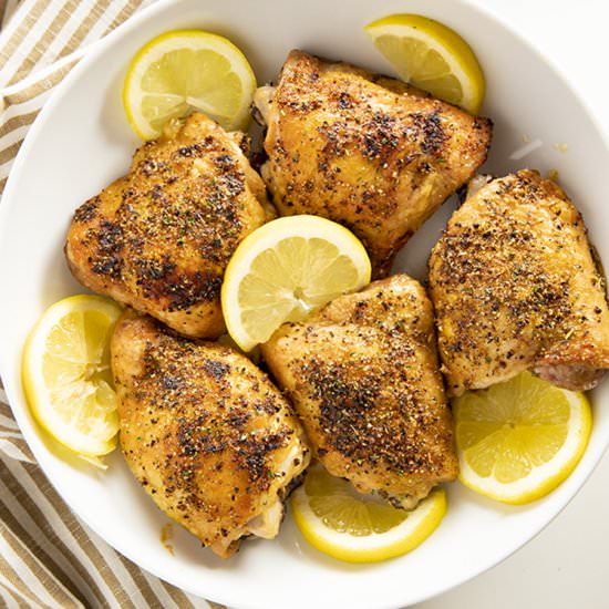 Lemon Pepper Baked Chicken Thighs