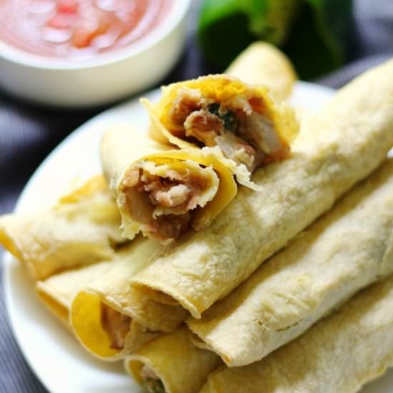 GF/V Baked Pinto Bean Taquitos
