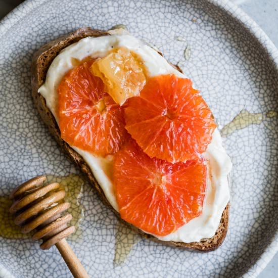 Honey Orange Ricotta Toast