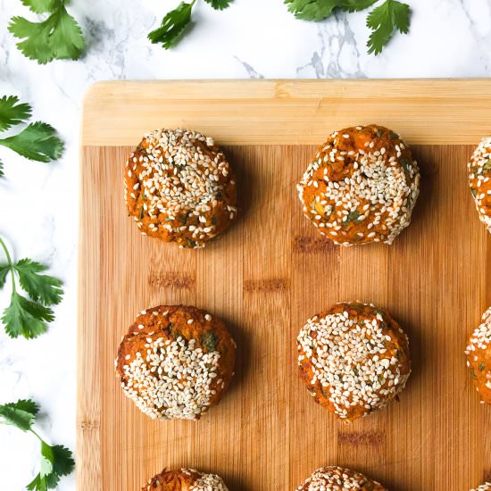 CRISPY BAKED SWEET POTATO FALAFEL
