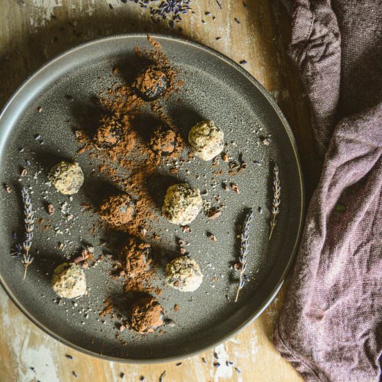 almond crusted chocolate truffles