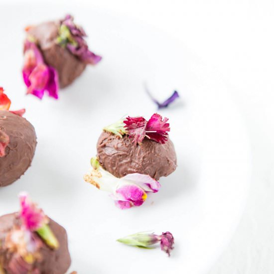 Edible Flower Chocolate Truffles