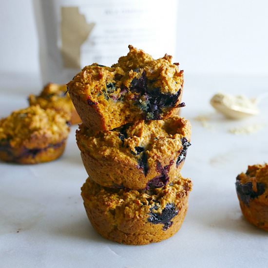 Sweet Potato Blueberry Flax Muffins