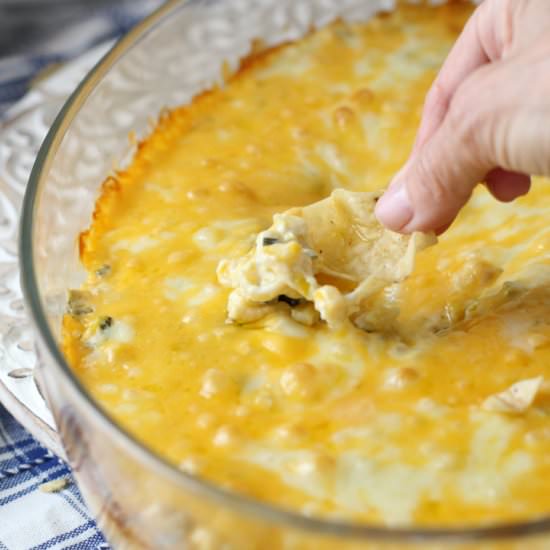 Cheesy Corn Dip with Roast Peppers