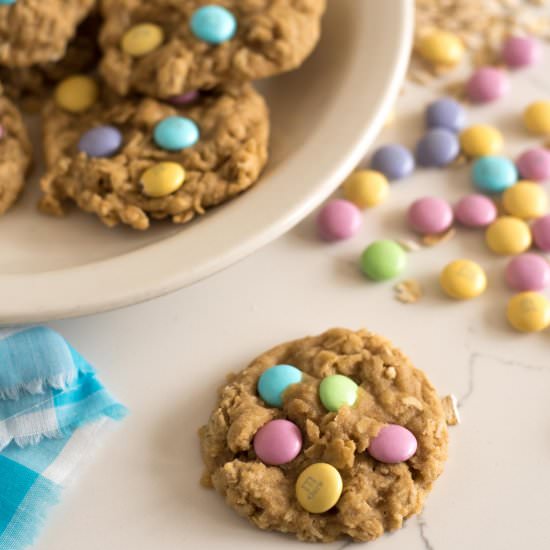 Springy M&M’s Oatmeal Cookies
