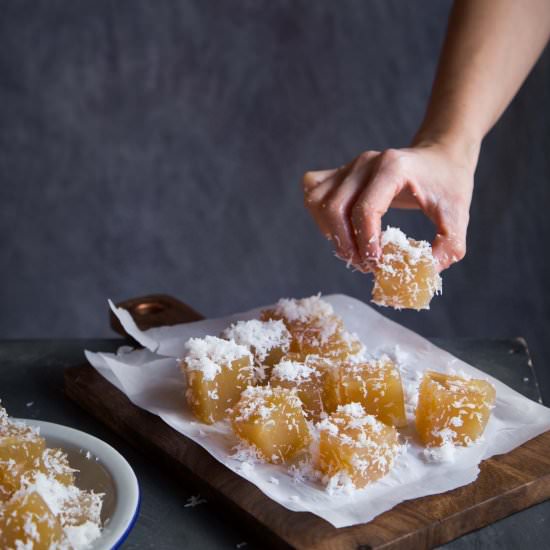 Mung Bean Cake with Grated Coconut