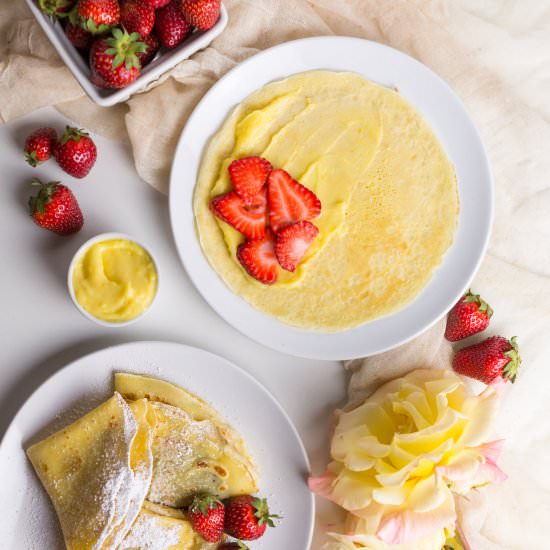 Crepes with Fresh Strawberries