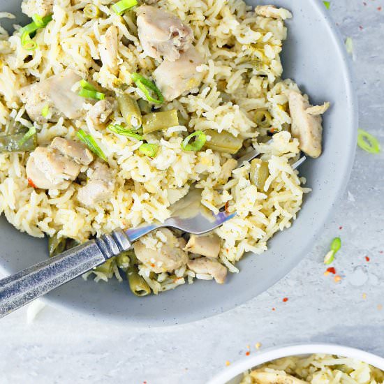 Instant Pot Chicken Pesto Rice