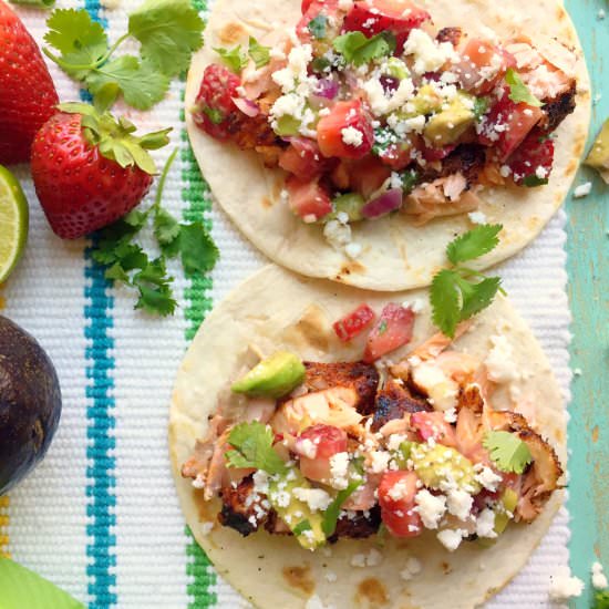 Blackened Grilled Salmon Tacos