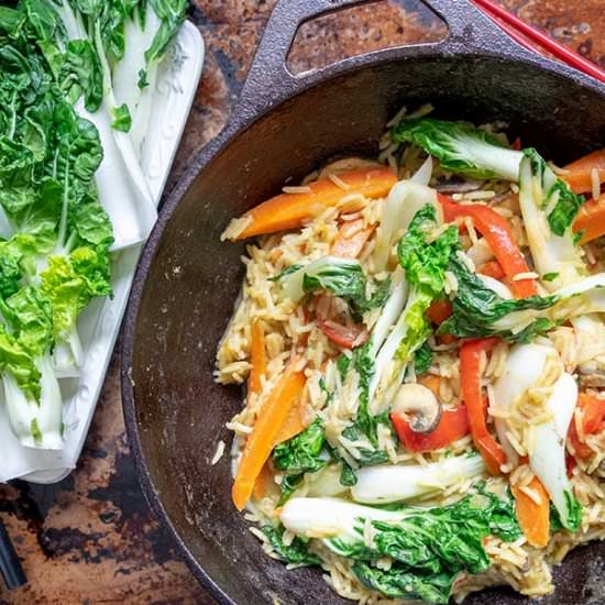 Thai Vegan Bok Choy Rice Bowl