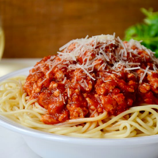 Quick Spaghetti Bolognese + Turkey