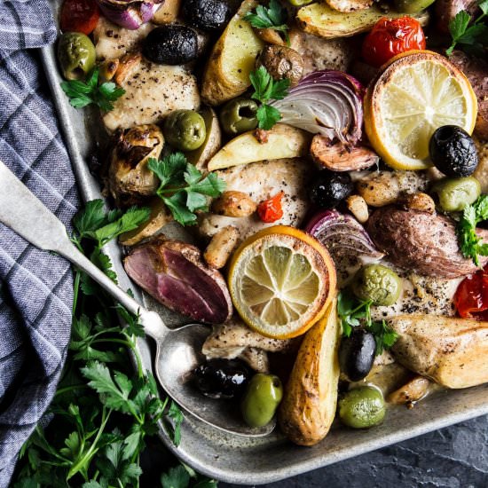 Sheet Pan Olive Bar Chicken