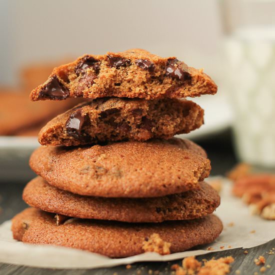 Chocolate Pecan Spelt Flour Cookies