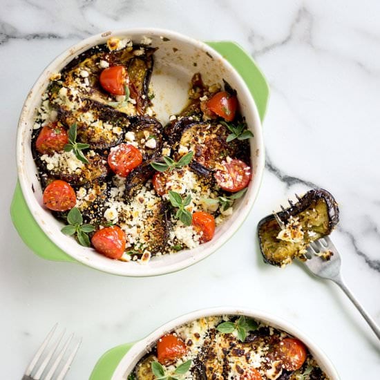 Tomato, Eggplant, and Feta Bake