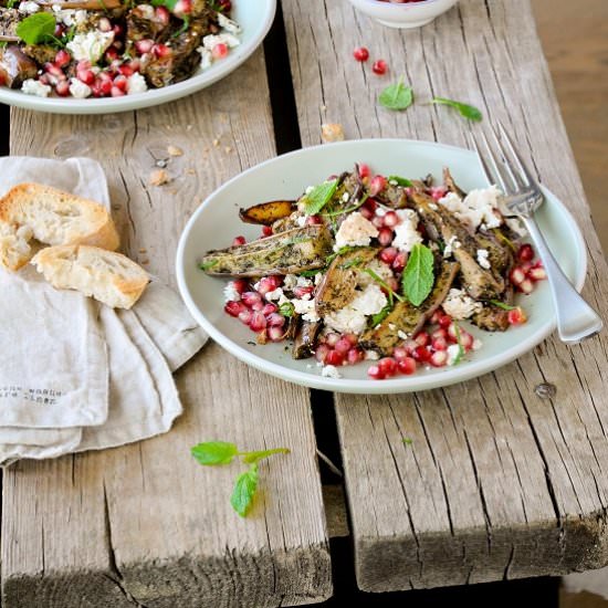 Roasted eggplant salad