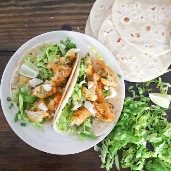 Buffalo Cauliflower Tacos